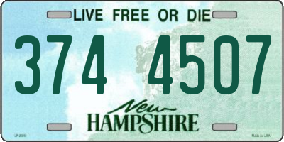 NH license plate 3744507
