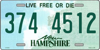 NH license plate 3744512