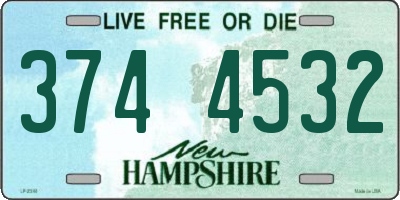 NH license plate 3744532