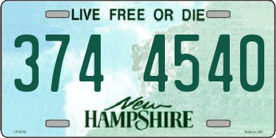 NH license plate 3744540
