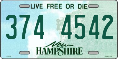 NH license plate 3744542