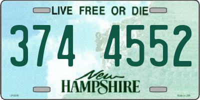 NH license plate 3744552