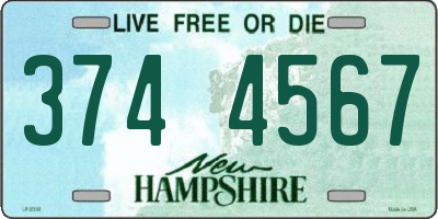 NH license plate 3744567
