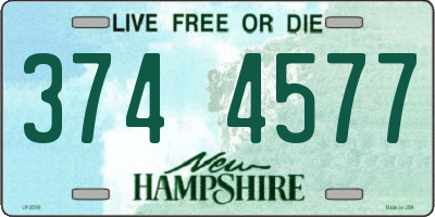 NH license plate 3744577