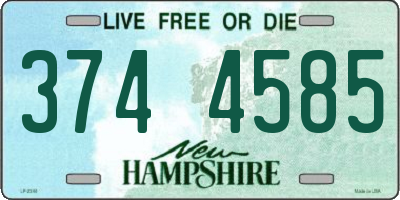 NH license plate 3744585