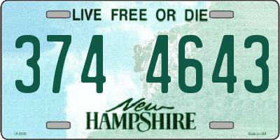 NH license plate 3744643