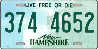NH license plate 3744652