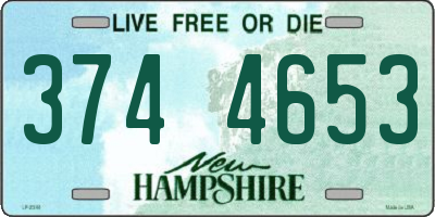 NH license plate 3744653