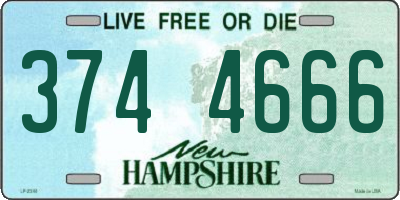 NH license plate 3744666