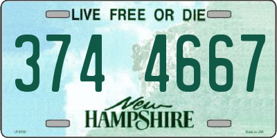 NH license plate 3744667