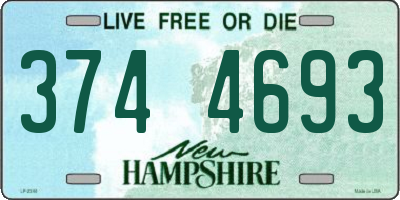 NH license plate 3744693