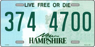 NH license plate 3744700