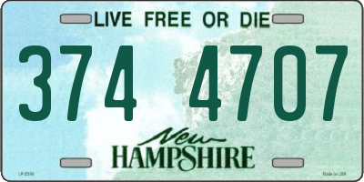 NH license plate 3744707