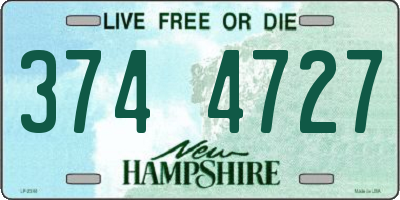 NH license plate 3744727