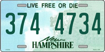NH license plate 3744734