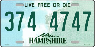 NH license plate 3744747