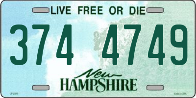 NH license plate 3744749