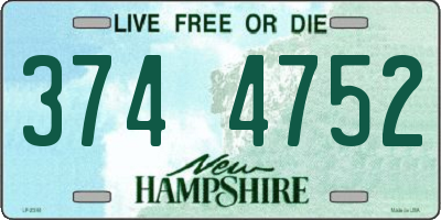 NH license plate 3744752