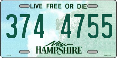 NH license plate 3744755