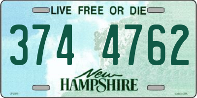 NH license plate 3744762