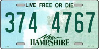 NH license plate 3744767