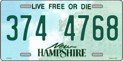 NH license plate 3744768