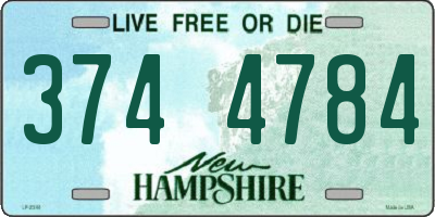 NH license plate 3744784