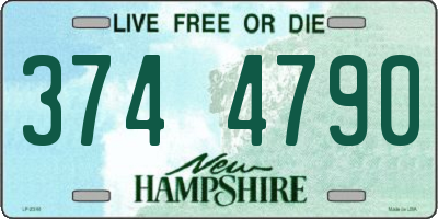 NH license plate 3744790