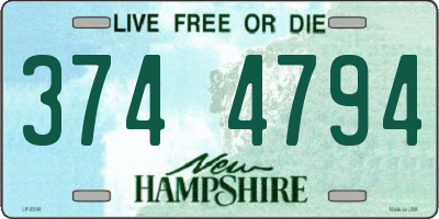 NH license plate 3744794