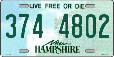 NH license plate 3744802