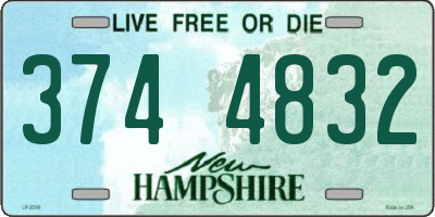 NH license plate 3744832