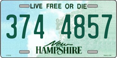 NH license plate 3744857