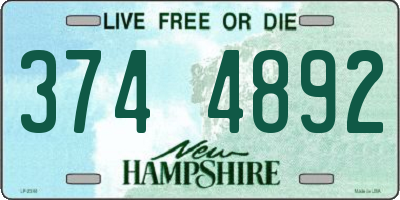 NH license plate 3744892