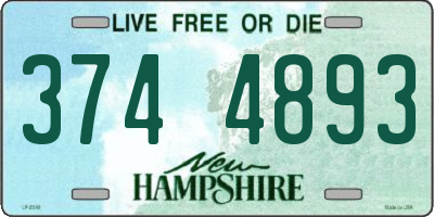 NH license plate 3744893