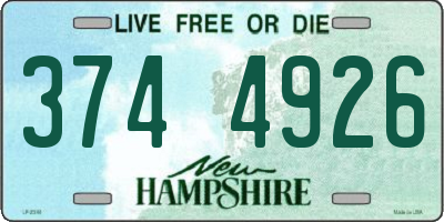 NH license plate 3744926