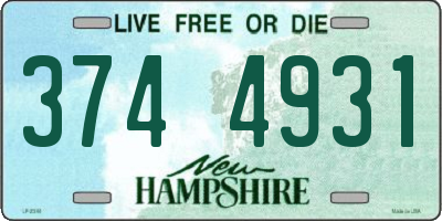 NH license plate 3744931