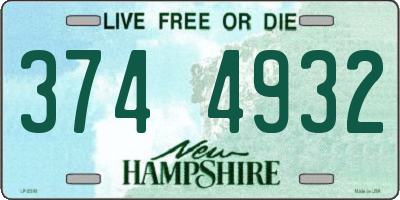 NH license plate 3744932