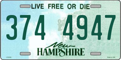 NH license plate 3744947