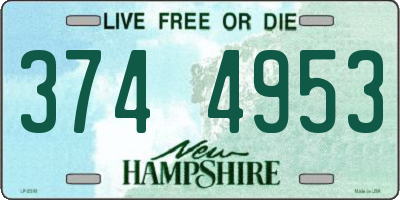NH license plate 3744953