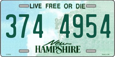 NH license plate 3744954