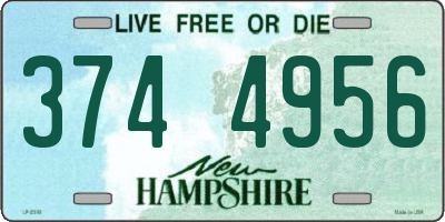 NH license plate 3744956