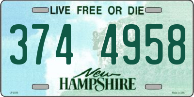 NH license plate 3744958