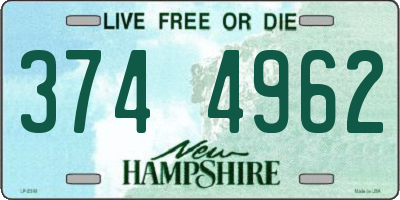 NH license plate 3744962