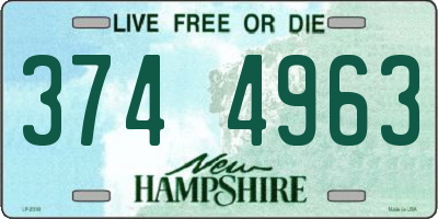 NH license plate 3744963