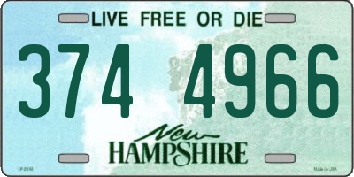 NH license plate 3744966