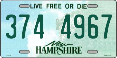 NH license plate 3744967