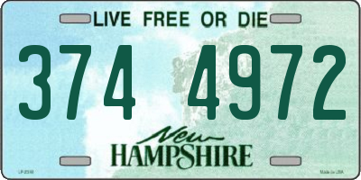 NH license plate 3744972
