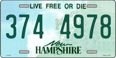 NH license plate 3744978