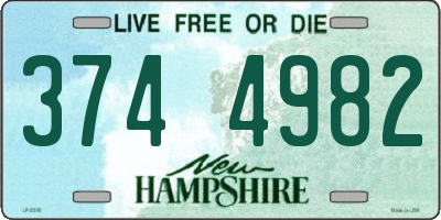 NH license plate 3744982