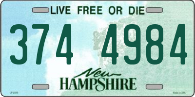NH license plate 3744984